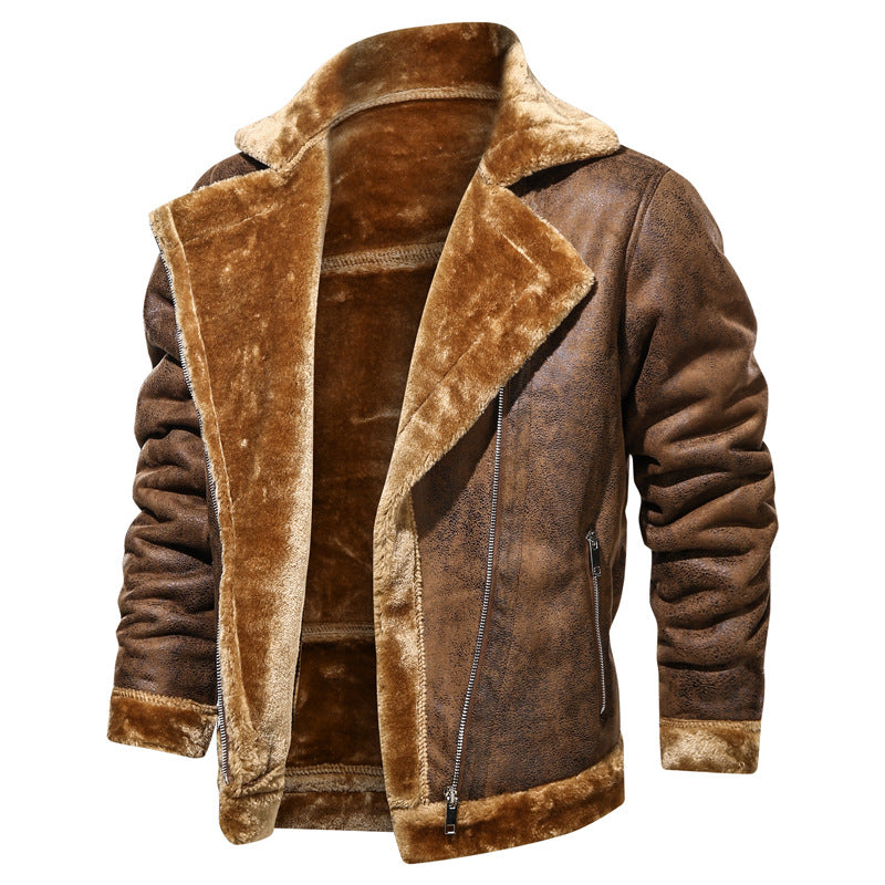 Fashion Thickened Fur Coat Men's