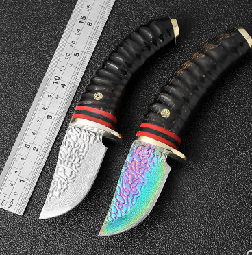 High quality forged Damascus knife VG10 steel outdoor high hardness army hunting knife lifesaving camping straight knife