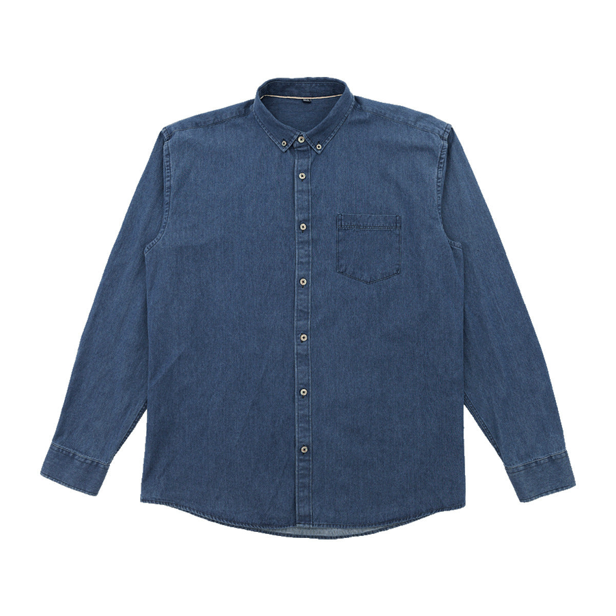 Men's Denim Long-sleeved Shirt Trendy Casual Solid Color Work Clothes Shirt Coat
