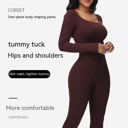 Plus Size High Waist Belly Shaping Jumpsuit