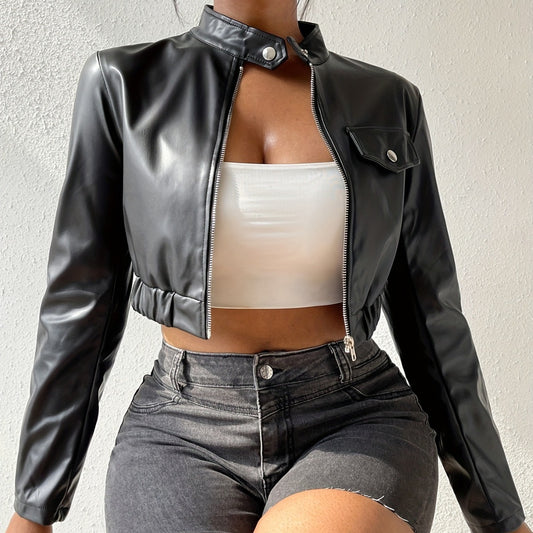 Women's Casual All-matching Fashion Leather Jacket