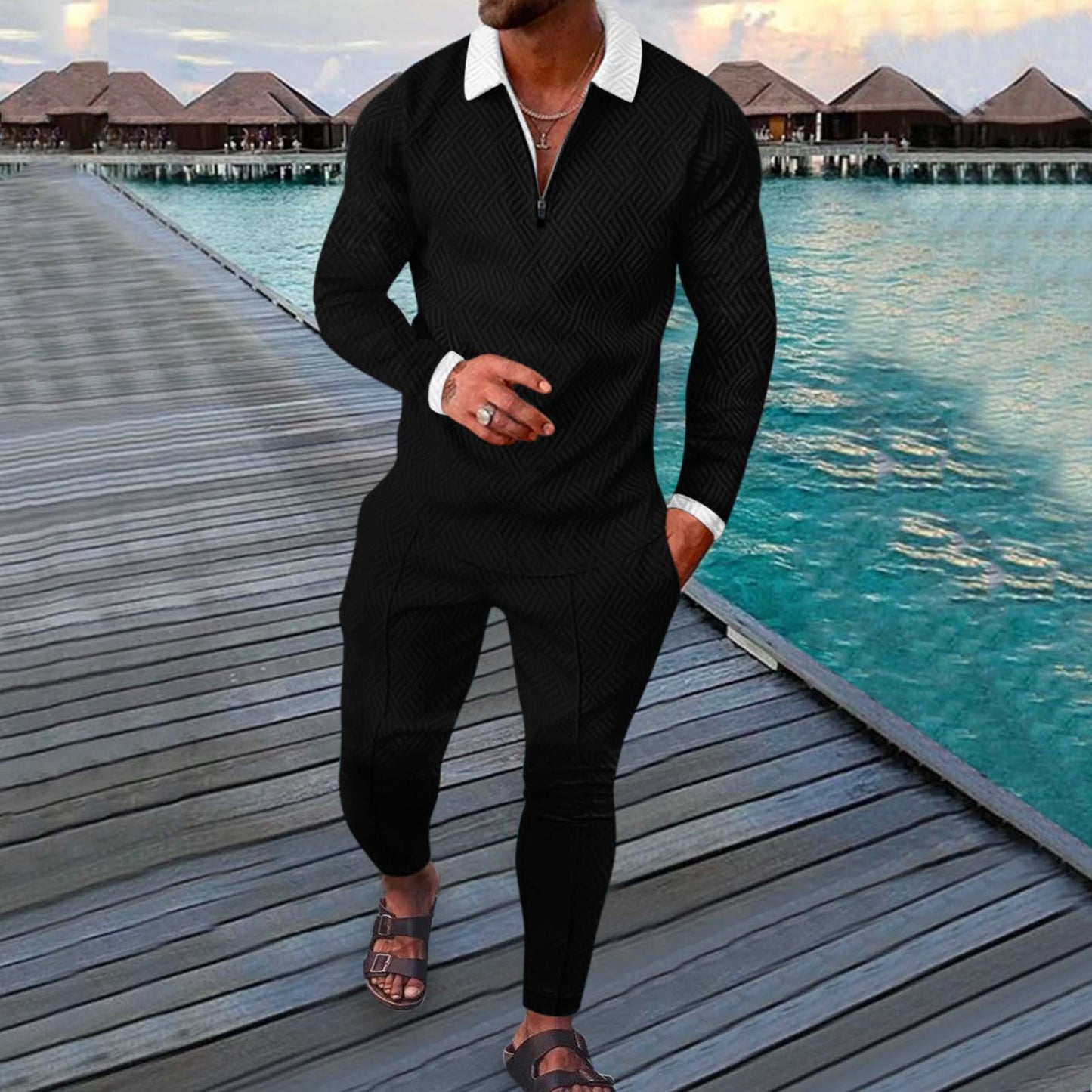 Autumn Long-sleeved Trousers Two-piece Sports And Leisure Men's Suit