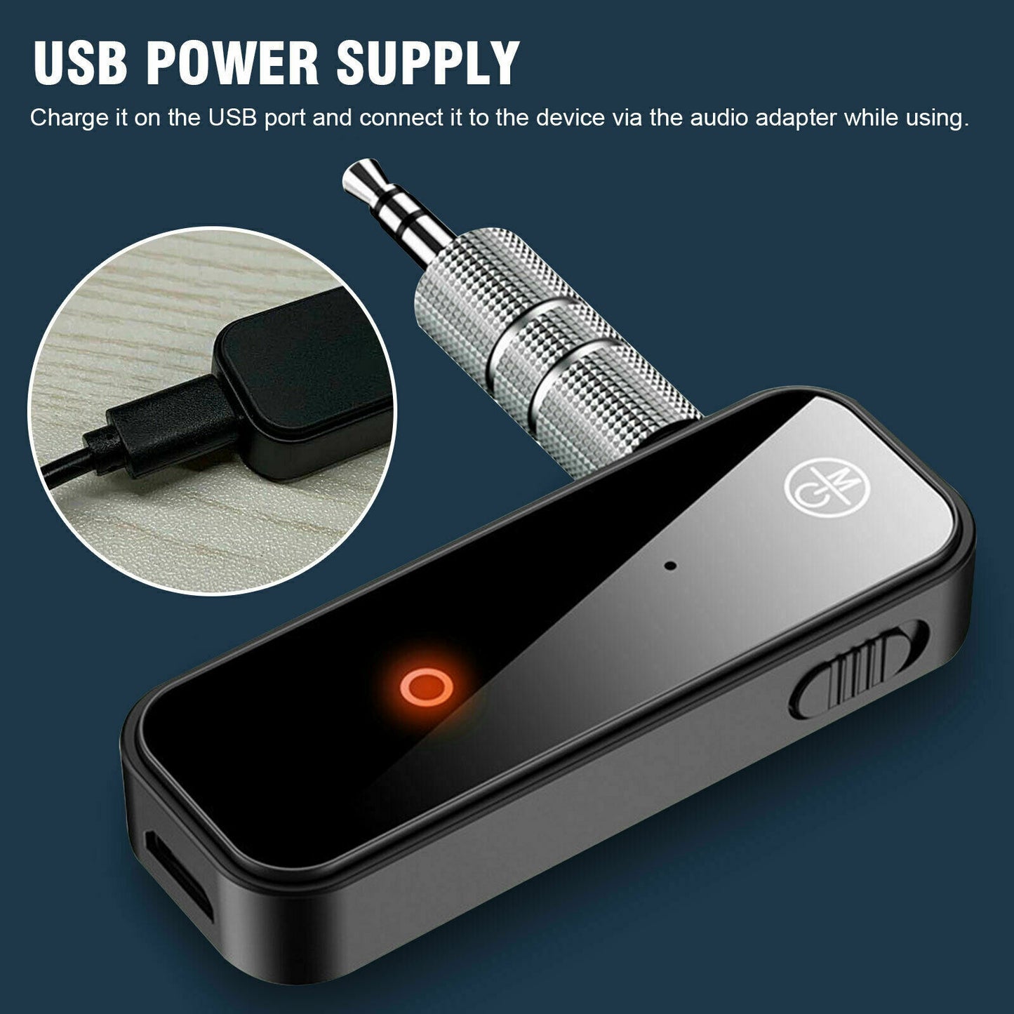 Bluetooth 5.0 2in1 Transmitter Receiver Car Wireless Audio Adapter USB 3.5mm Aux